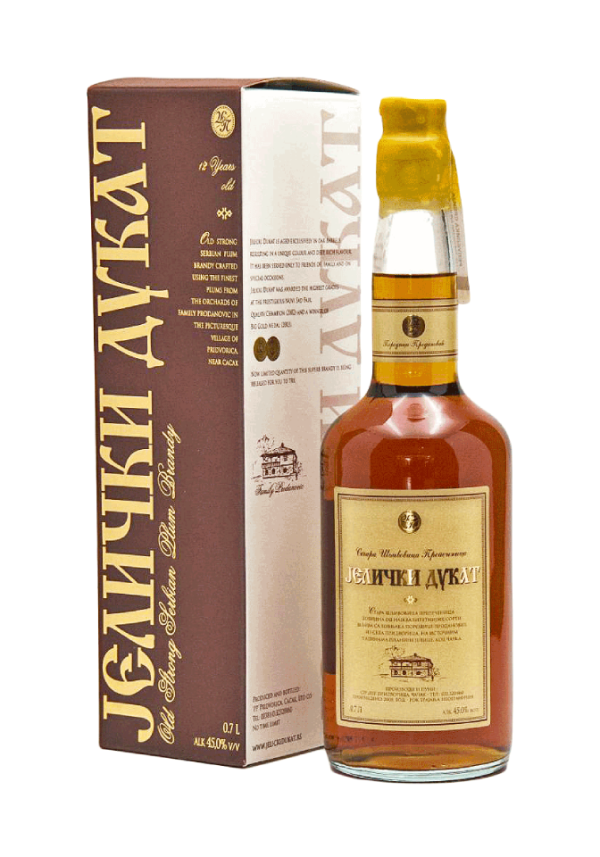 Jelički dukat šljivivica 12g Jelički dukat – Stara rakija od šljive (12 godina)