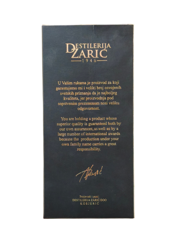 destilerija-zaric-kutija-poledjina-rakije-i-vina Destilerija Zaric kutija poledjina pakovanja sa porukom o kvalitetu